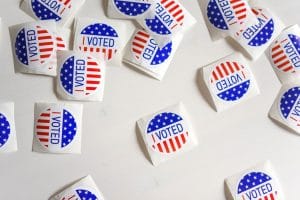 Healthcare and the election Voting stickers